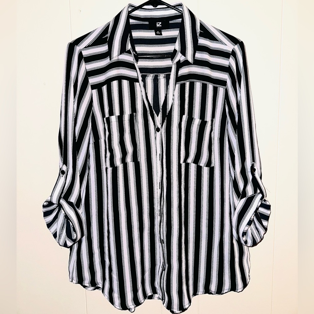 Striped Button Down Blouse